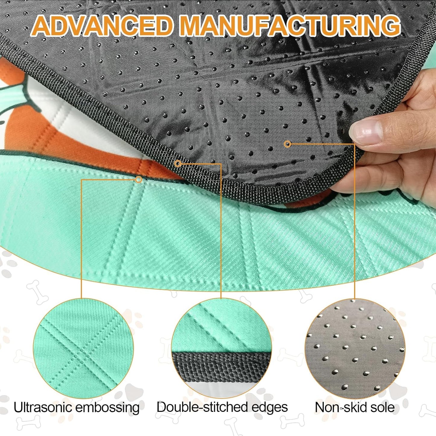 4-Pack Washable Dog Pee Pads (35x22in) – Extra-Absorbent, Thick, Reusable with Non-Slip Base & Leak-Resistant – Ideal for Puppy Playpen, Crate, Whelping Box & Potty Training – Blue