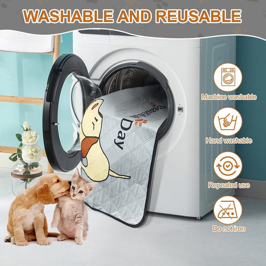 6-Pack Washable Pee Pads for Dogs (47x32in) – Extra-Absorbent, Thick, Reusable Pads with Non-Slip Design, Prevents Leakage – Ideal for Puppy Playpen, Crate, Whelping Box, and Potty Training – Grey